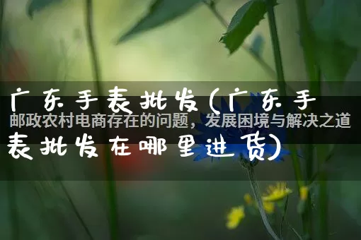 广东手表批发(广东手表批发在哪里进货)_https://www.rzcpcj.com_代运营_第1张