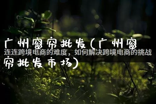 广州窗帘批发(广州窗帘批发市场)_https://www.rzcpcj.com_淘宝运营_第1张