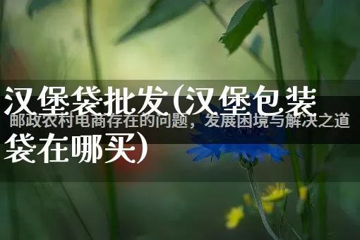 汉堡袋批发(汉堡包装袋在哪买)_https://www.rzcpcj.com_抖音快手_第1张