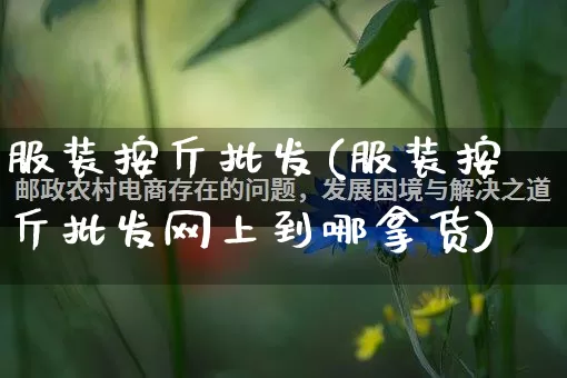 服装按斤批发(服装按斤批发网上到哪拿货)_https://www.rzcpcj.com_抖音快手_第1张