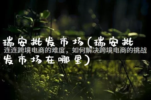 瑞安批发市场(瑞安批发市场在哪里)_https://www.rzcpcj.com_开网店_第1张